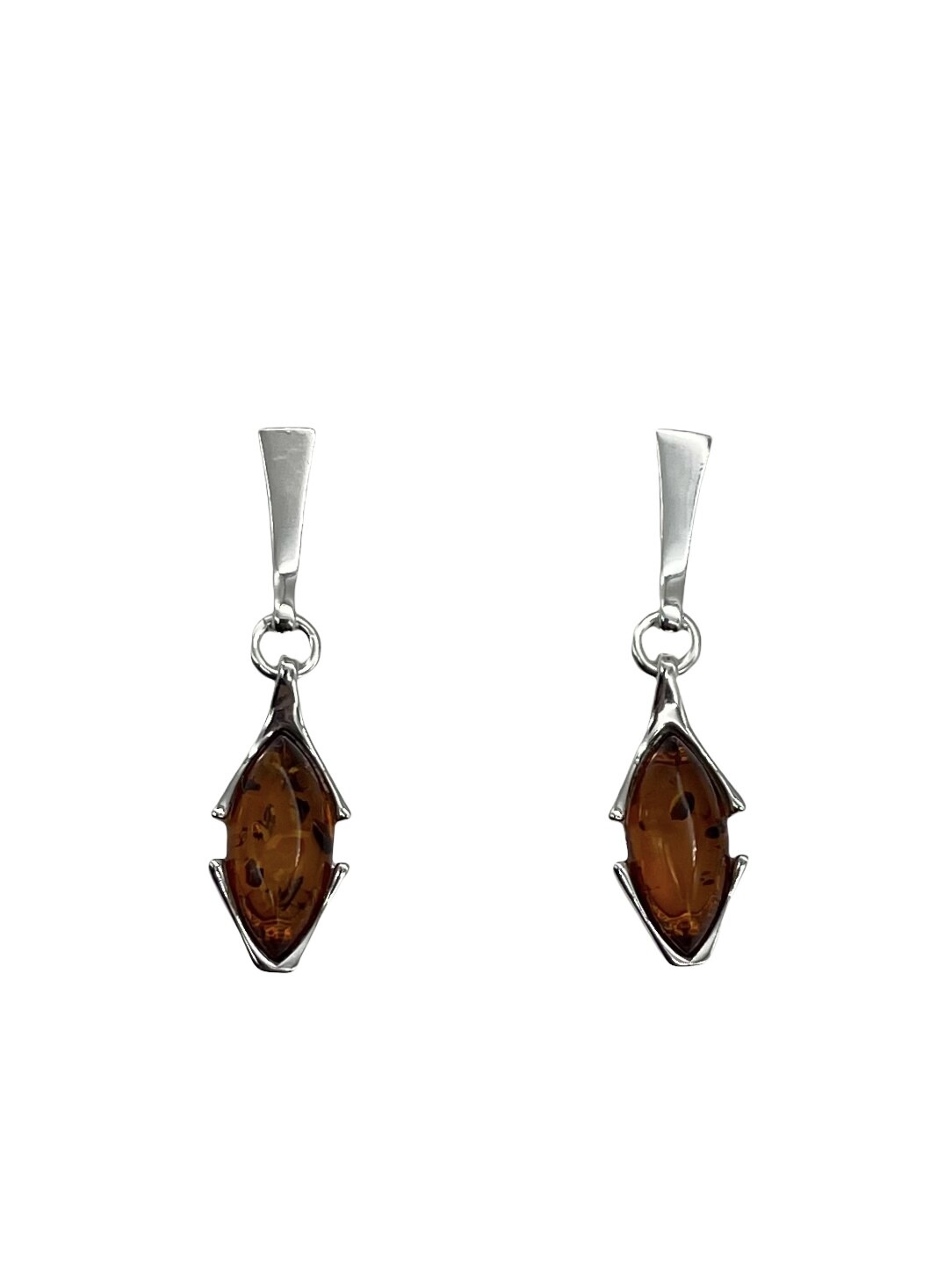 Silver and Amber Earrings