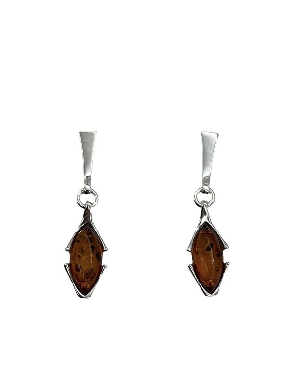 Silver and Amber Earrings