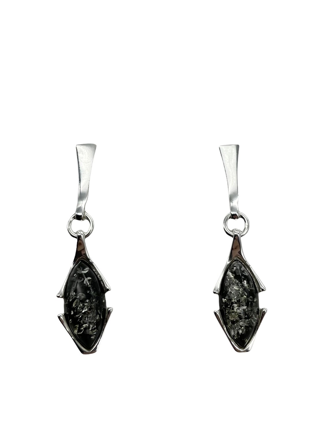 Silver and Amber Earrings