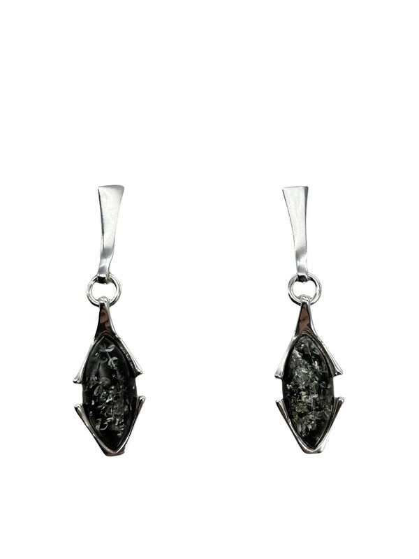 Silver and Amber Earrings