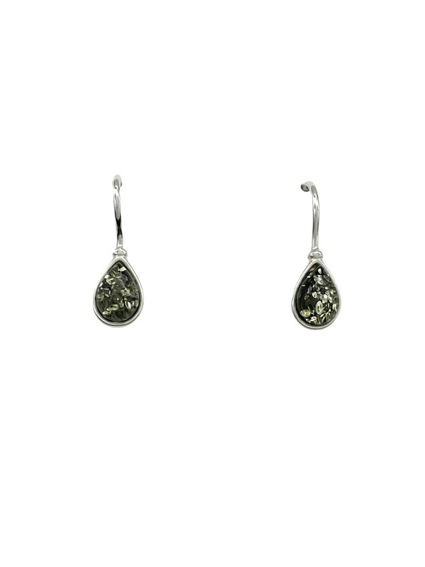 Silver and Amber Earrings