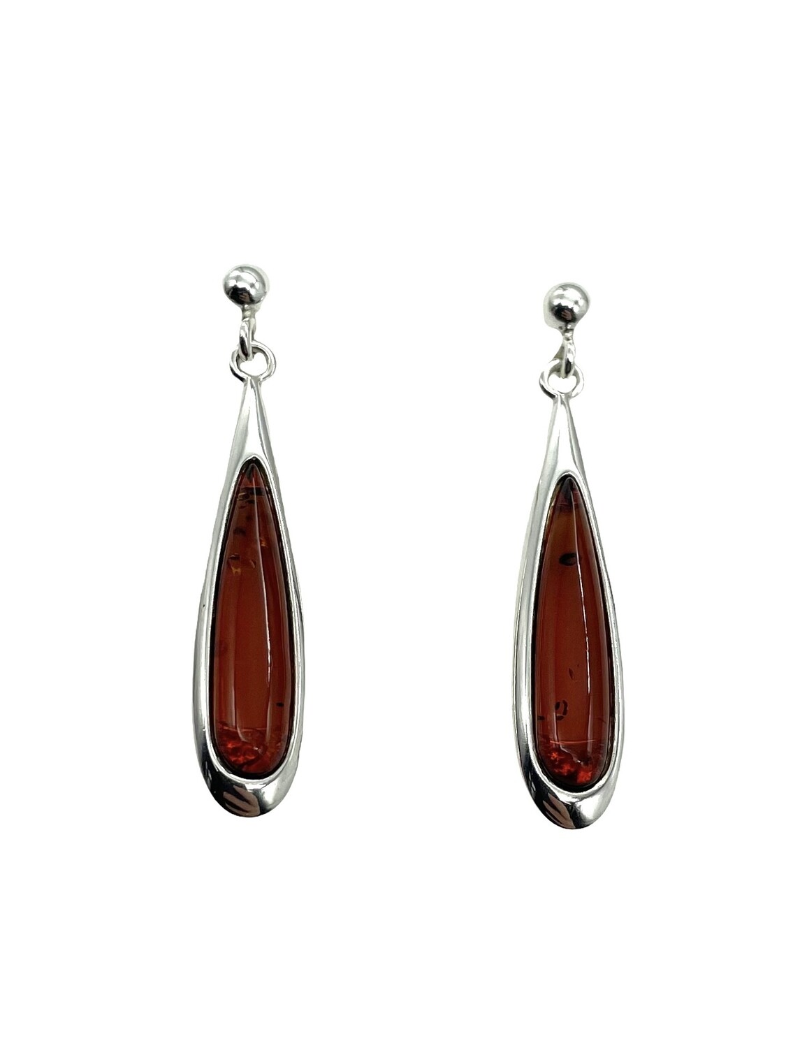 Silver and Amber Earrings