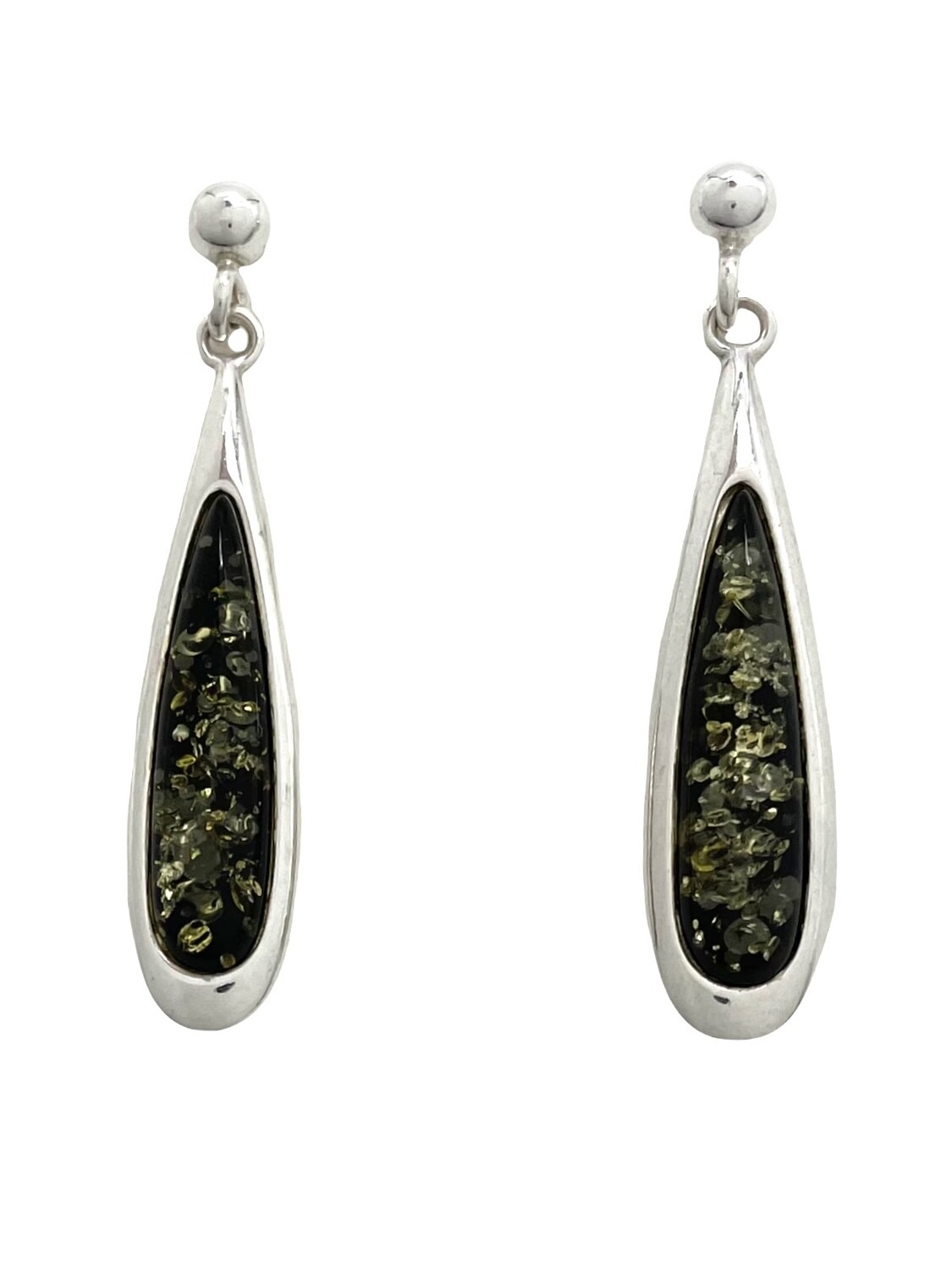 Silver and Amber Earrings