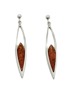 Silver and Amber Earrings