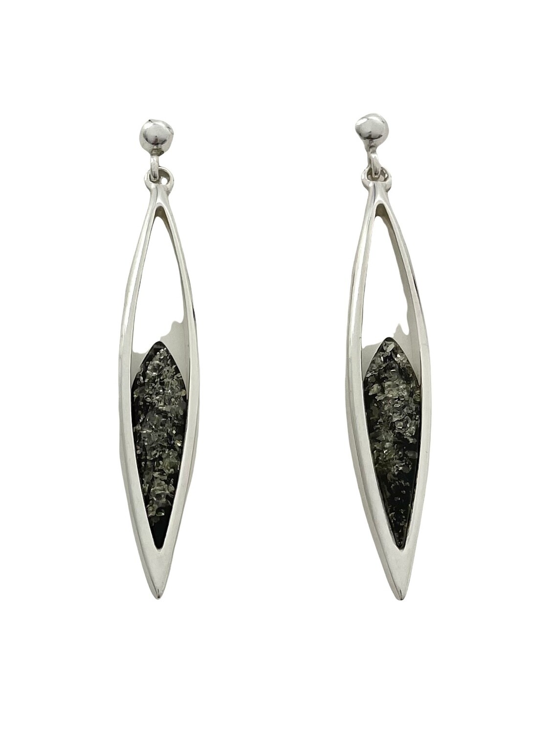 Silver and Amber Earrings