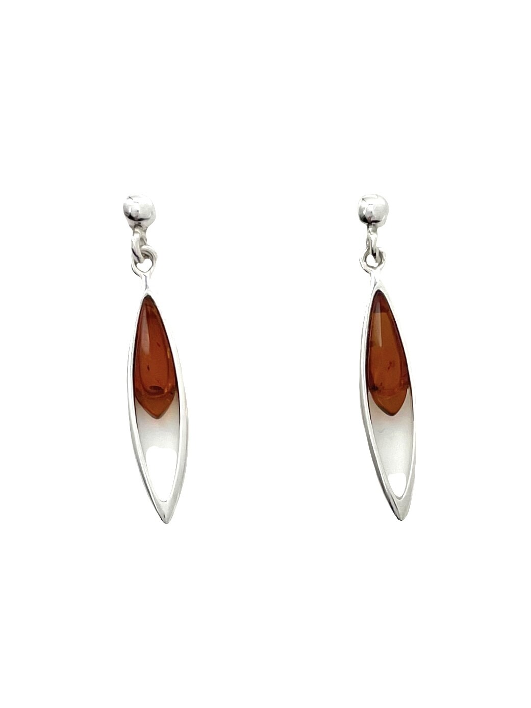 Silver and Amber Earrings