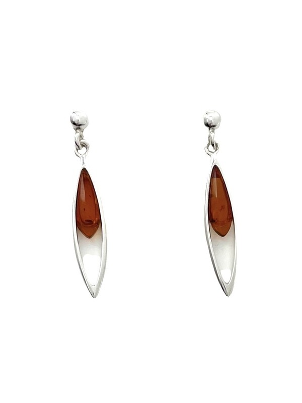 Silver and Amber Earrings