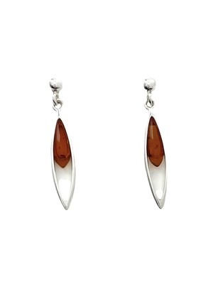 Silver and Amber Earrings