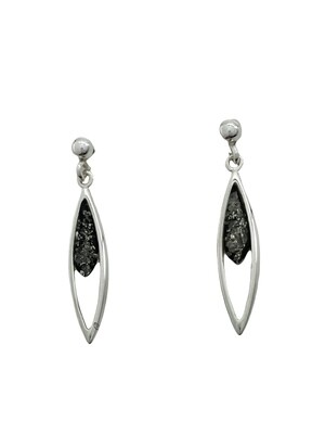 Silver and Amber Earrings