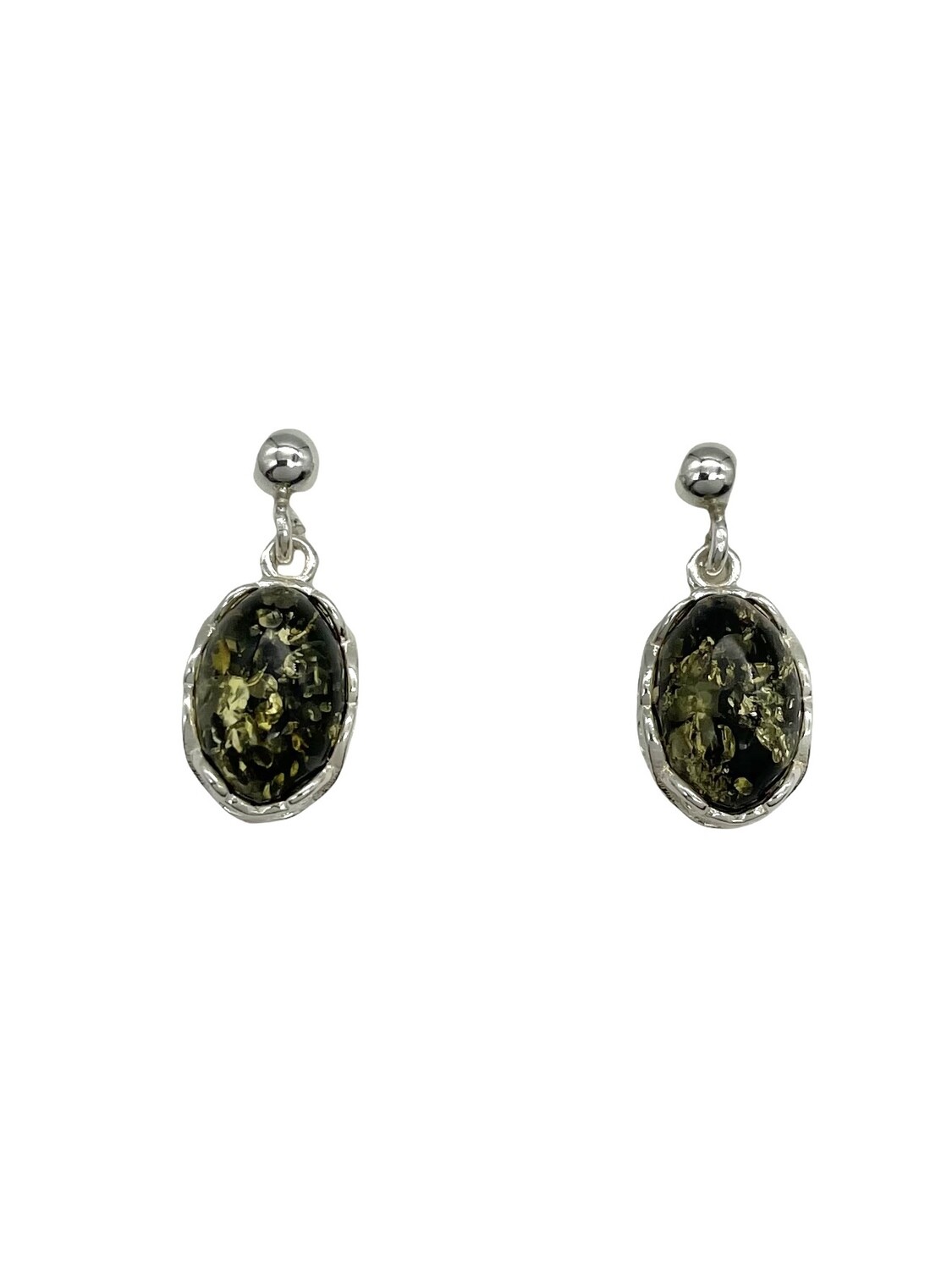 Silver and Amber Earrings
