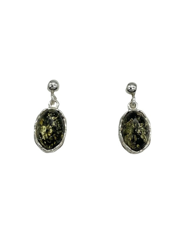 Silver and Amber Earrings