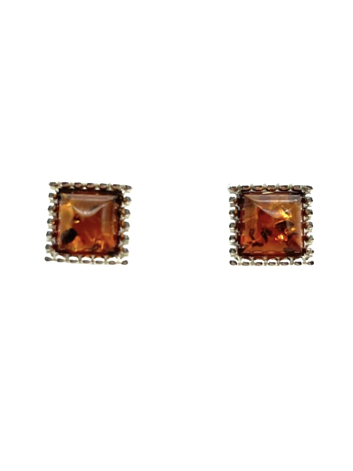 Silver and Amber Earrings