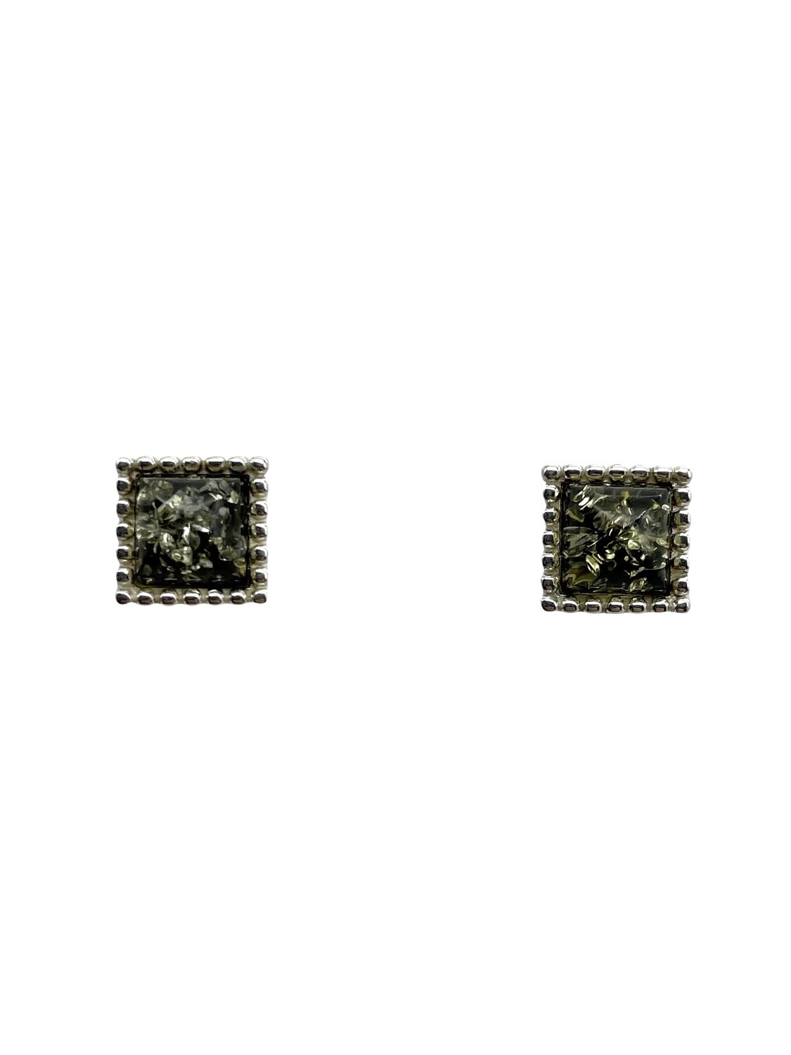 Silver and Amber Earrings