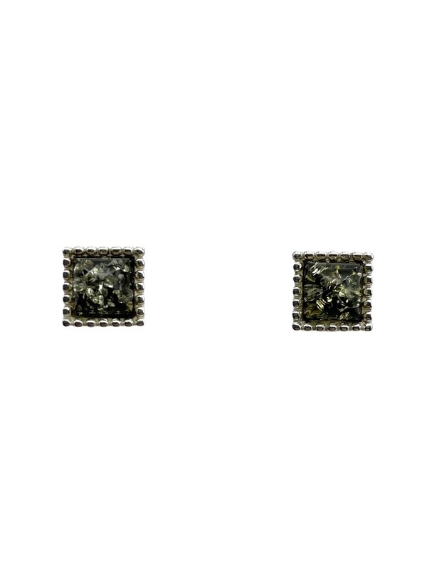 Silver and Amber Earrings