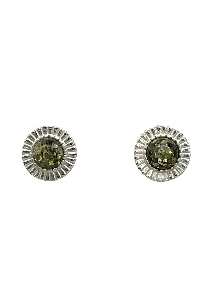 Silver and Amber Earrings