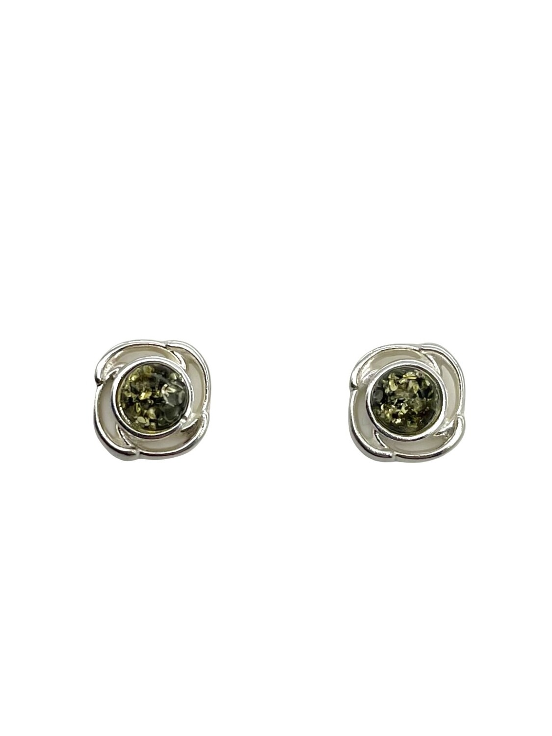 Silver and Amber Earrings