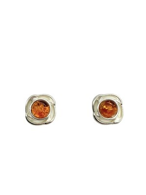Silver and Amber Earrings