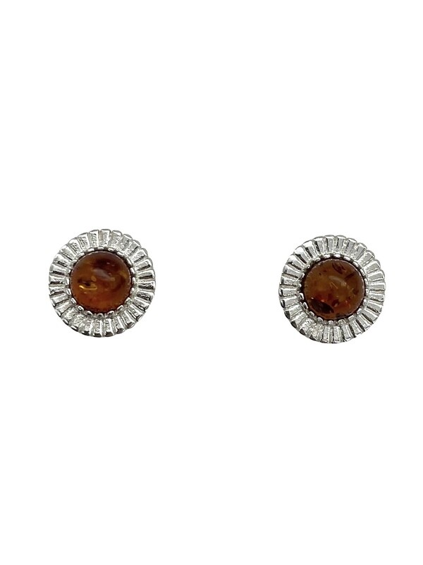 Silver and Amber Earrings