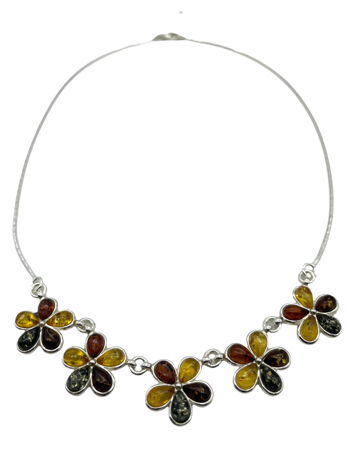 Silver and Amber Necklace