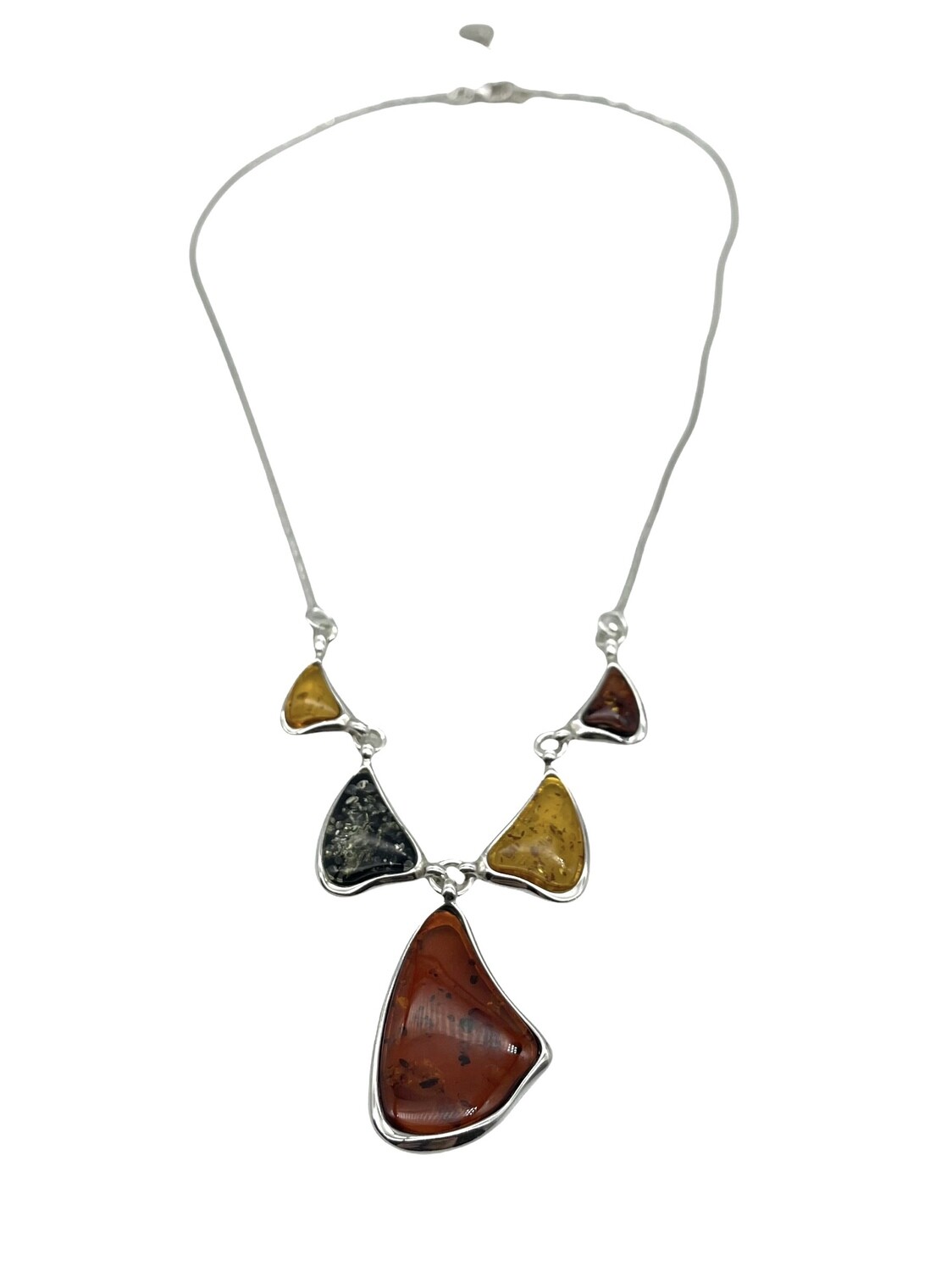 Silver and Amber Necklace