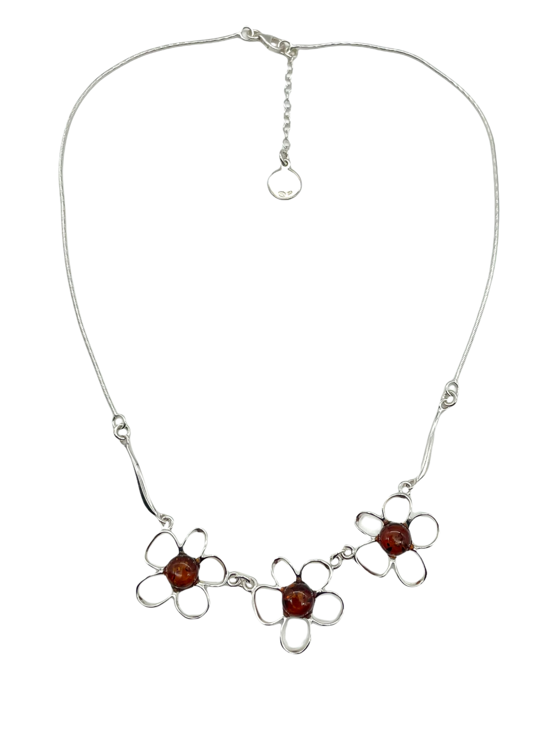 Silver and Amber Necklace