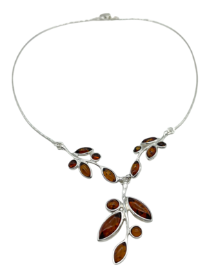 Silver and Amber Necklace