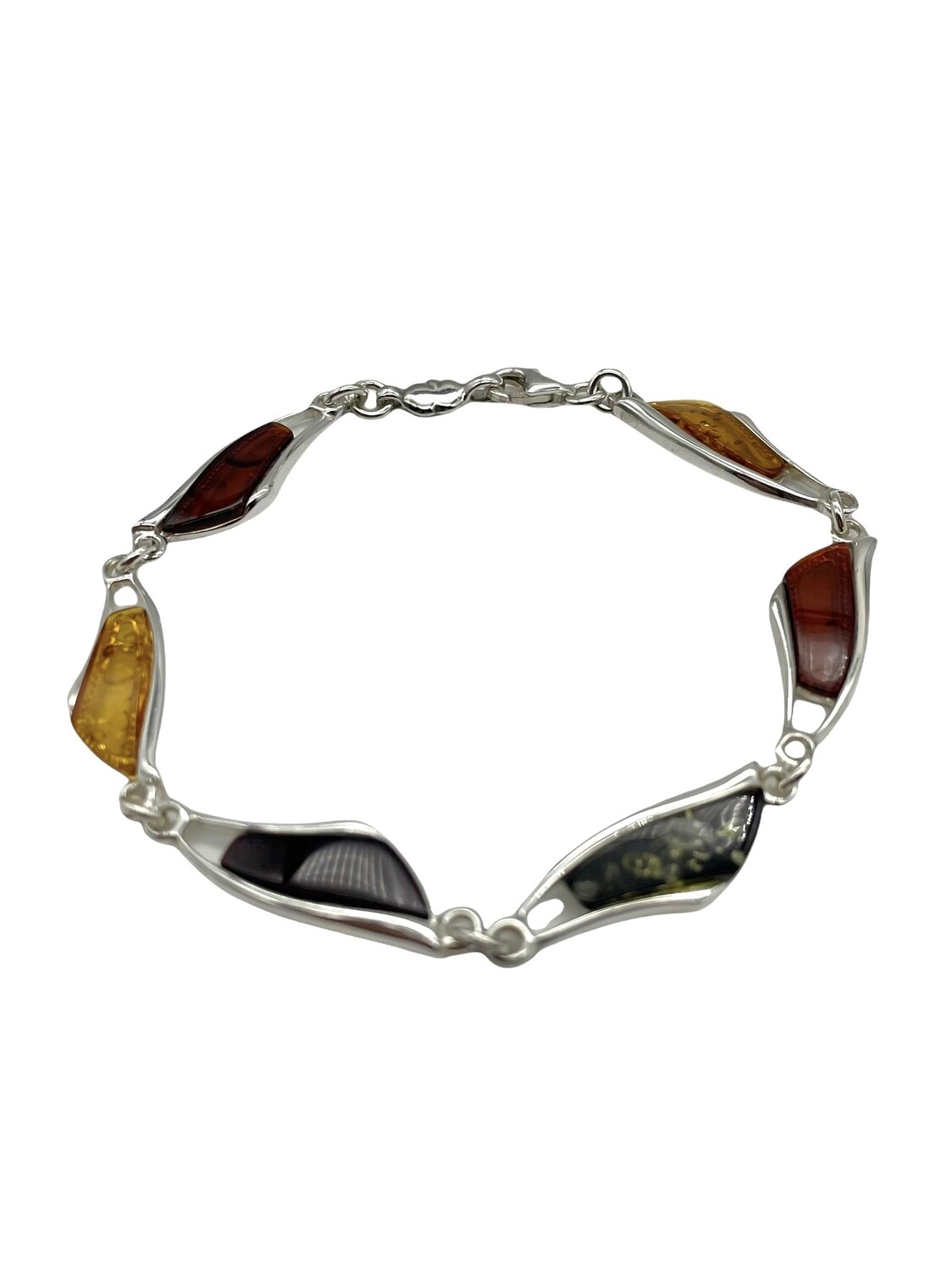 Silver and Amber Bracelet