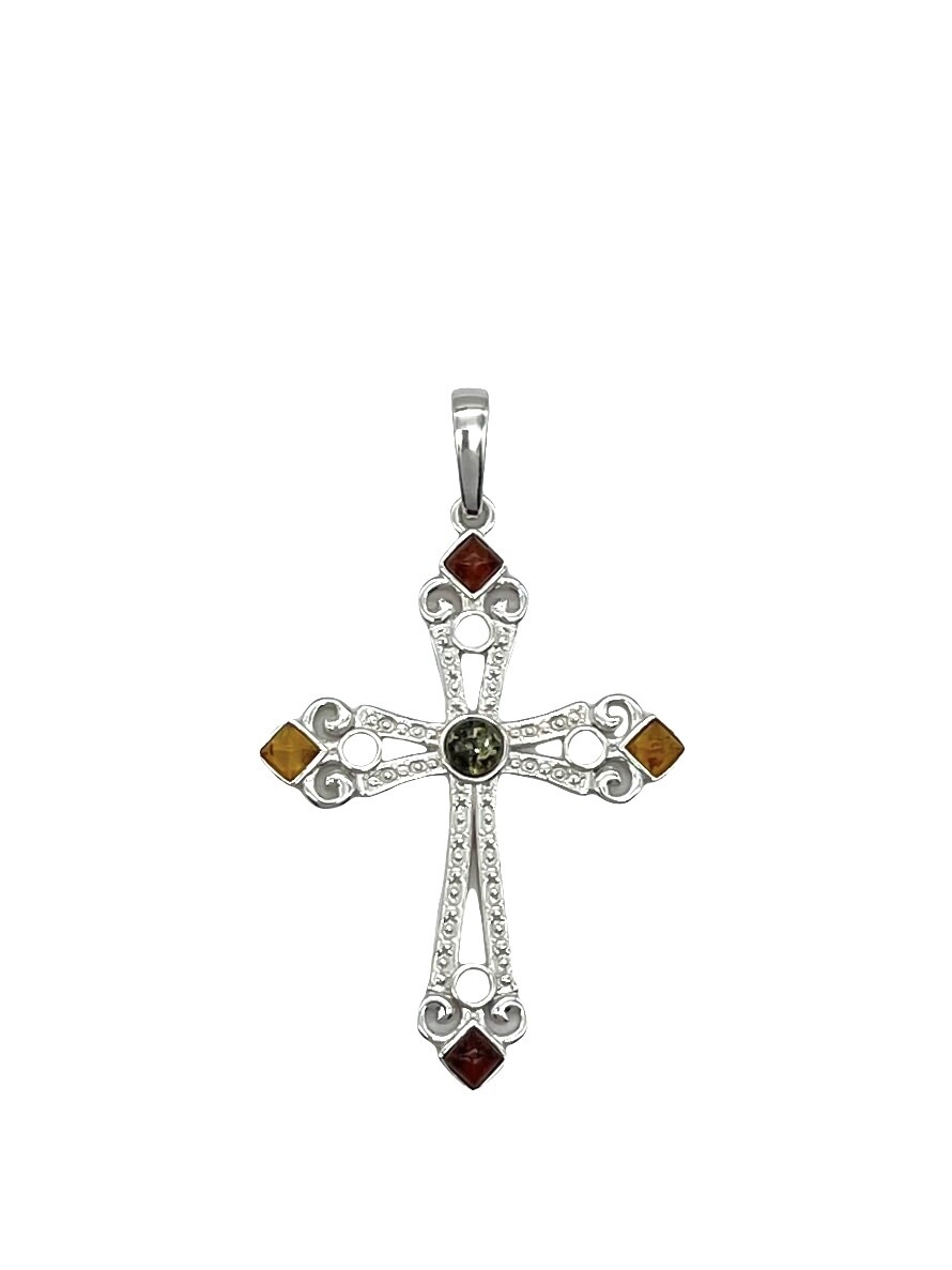 Silver and Amber Pendant