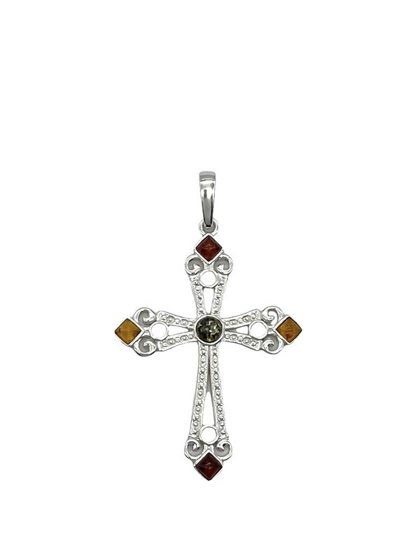 Silver and Amber Pendant