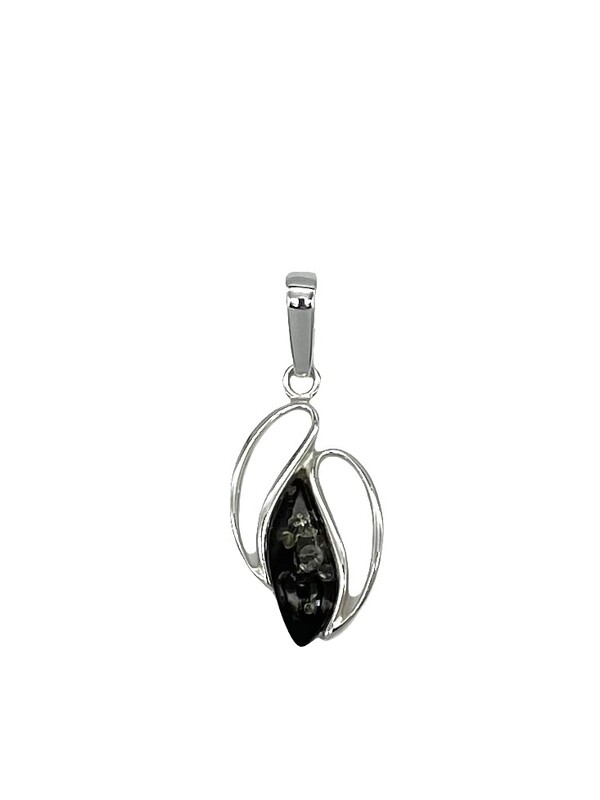 Silver and Amber Pendant