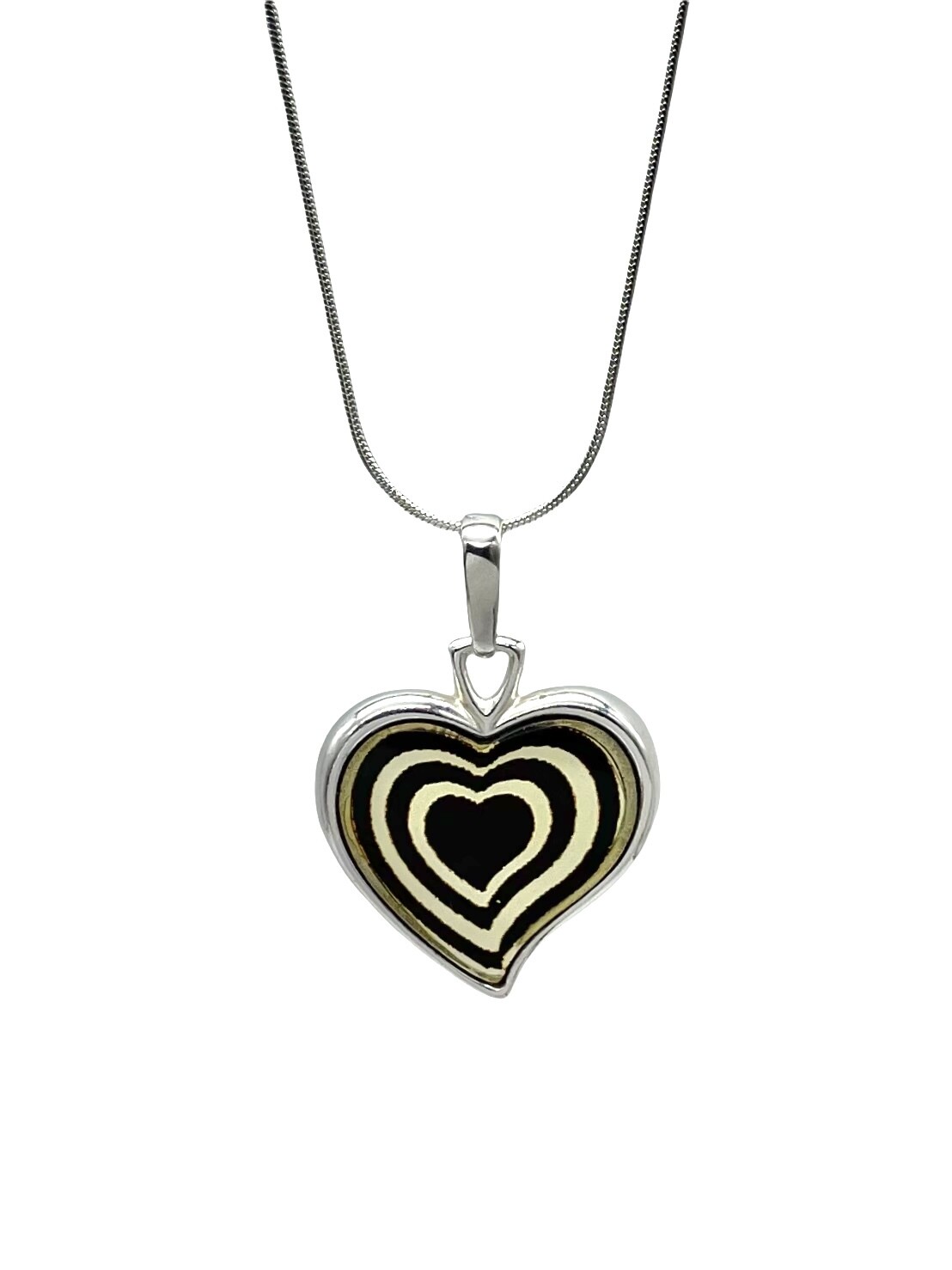 Silver and Amber Heart Pendant