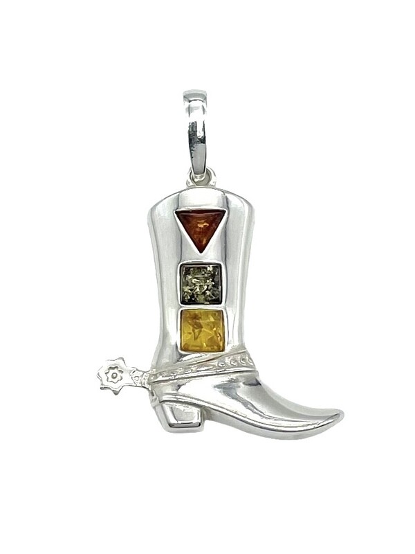 Silver and Amber Pendant