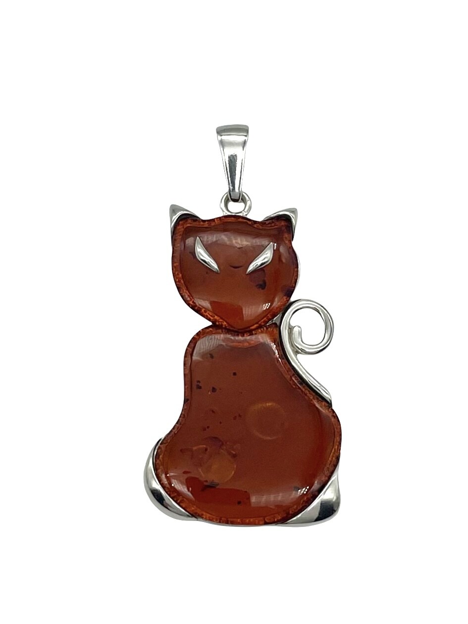 Silver and Amber Pendant