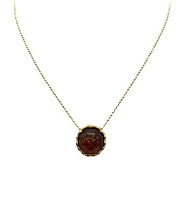 Silver and Amber Necklace