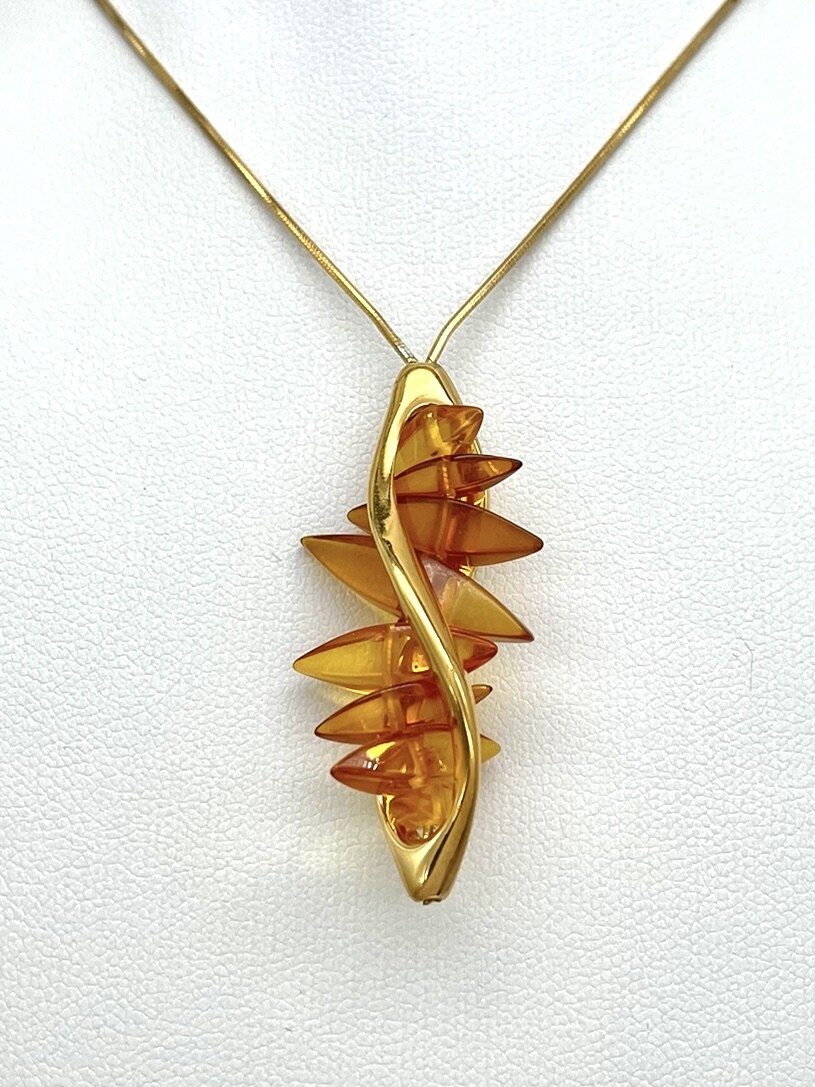 Silver and Amber Necklace