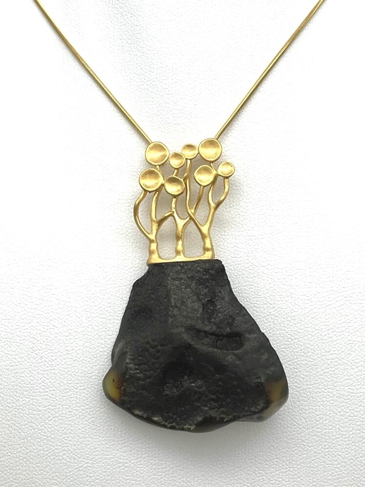 Silver and Amber Necklace