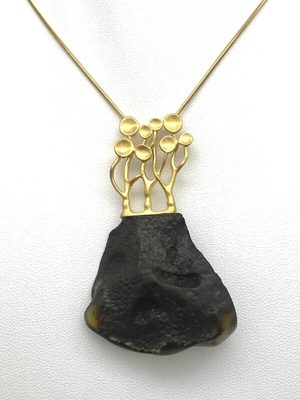 Silver and Amber Necklace
