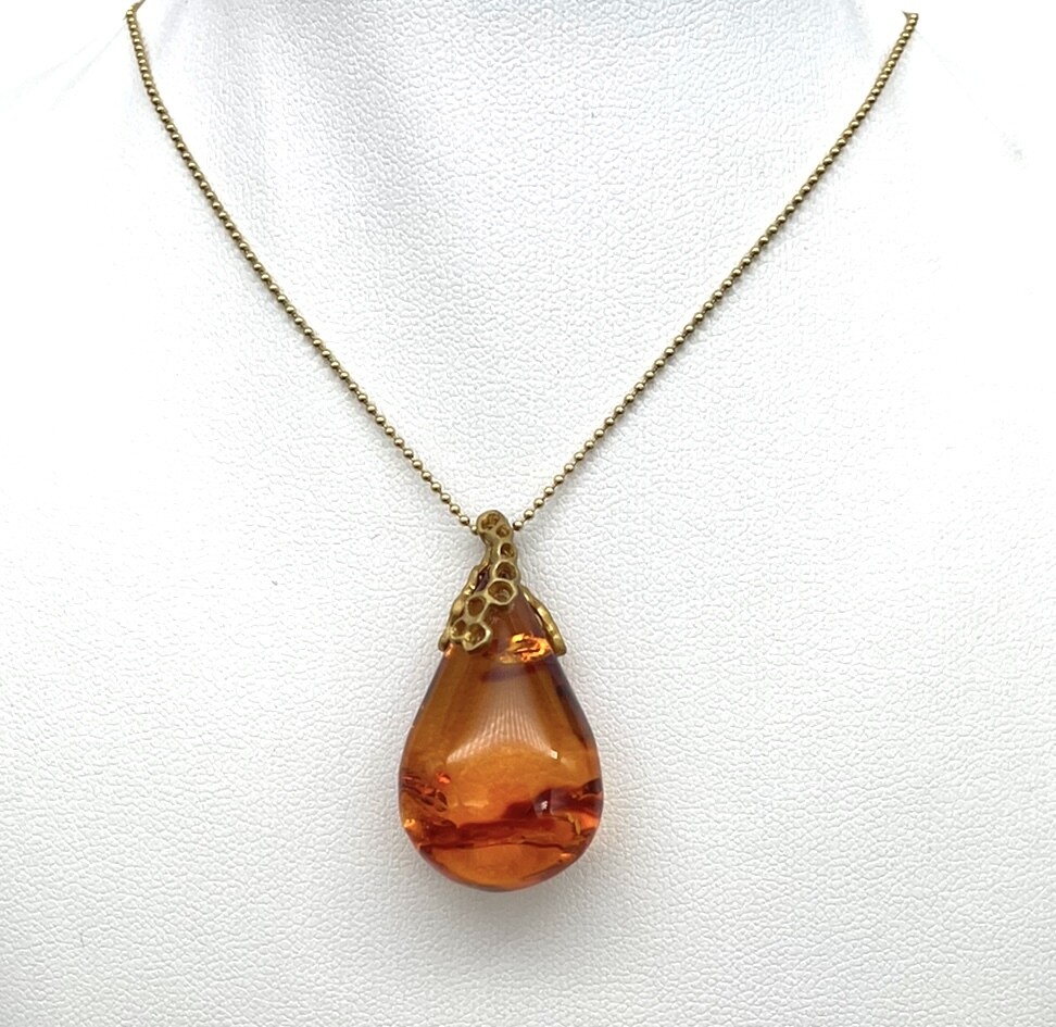 Silver and Amber Necklace