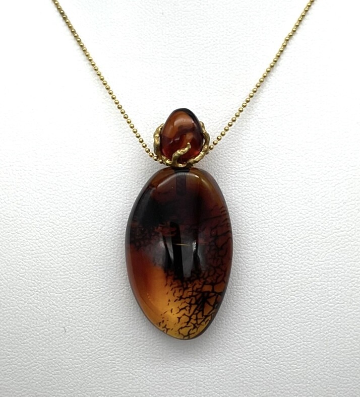 Silver and Amber Necklace