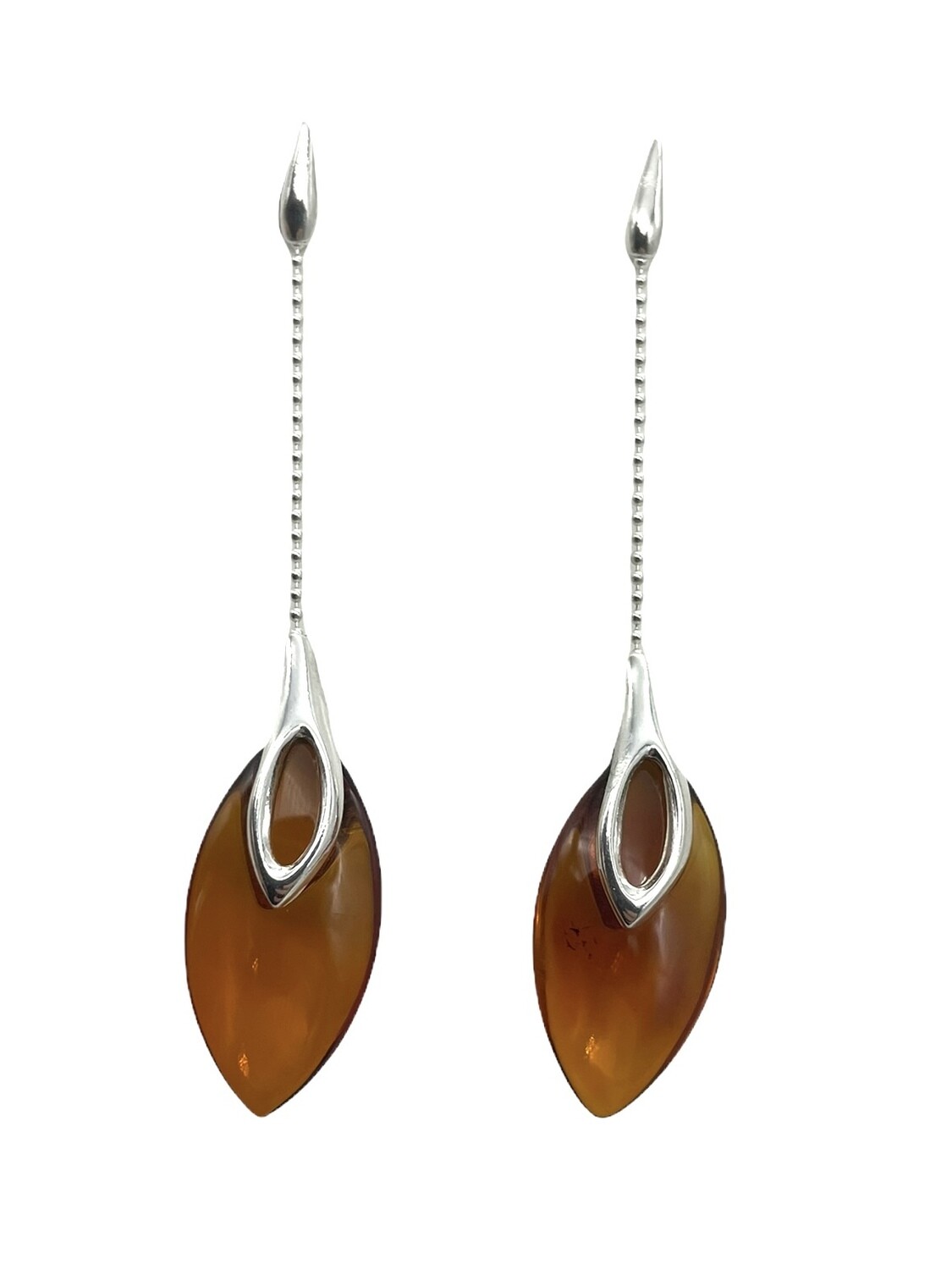 Silver and Amber Earrings