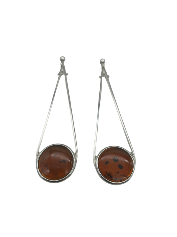 Silver and Amber Earrings