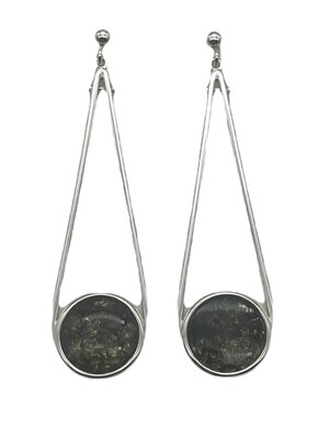 Silver and Amber Earrings