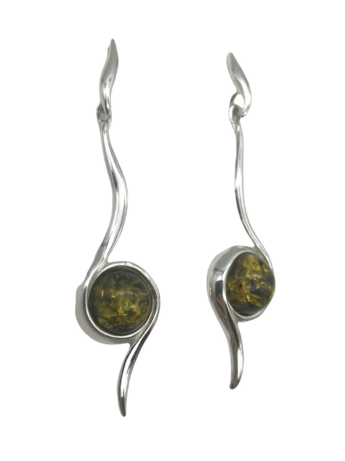 Silver and Amber Earrings