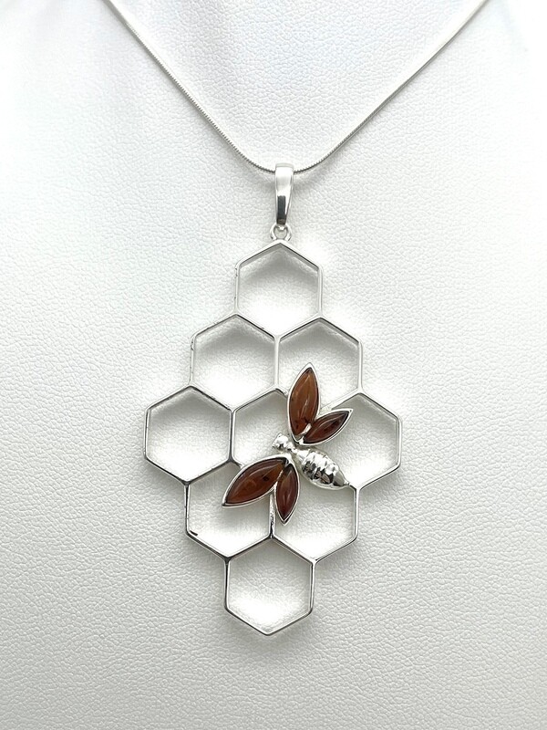 Silver and Amber Pendant