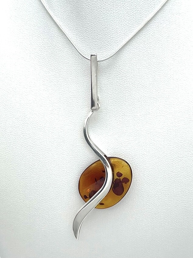Silver and Amber Pendant