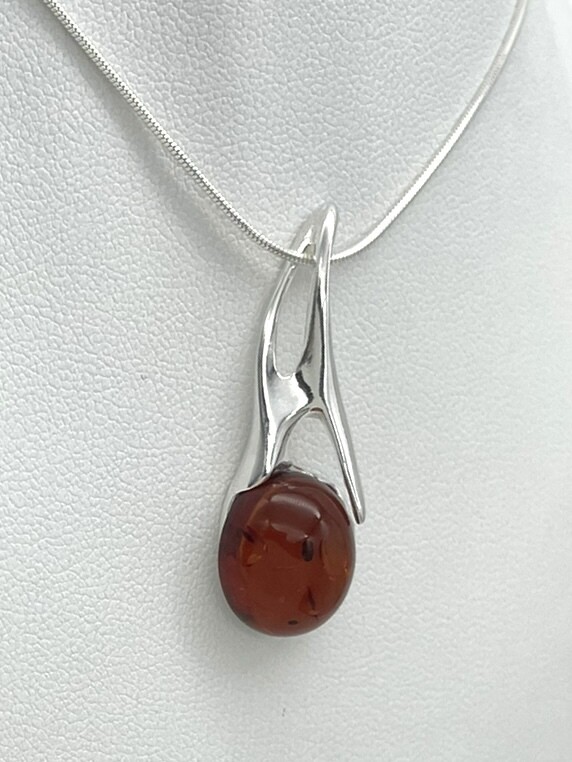 Silver and Amber Pendant