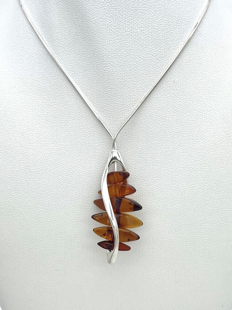 Silver and Amber Pendant