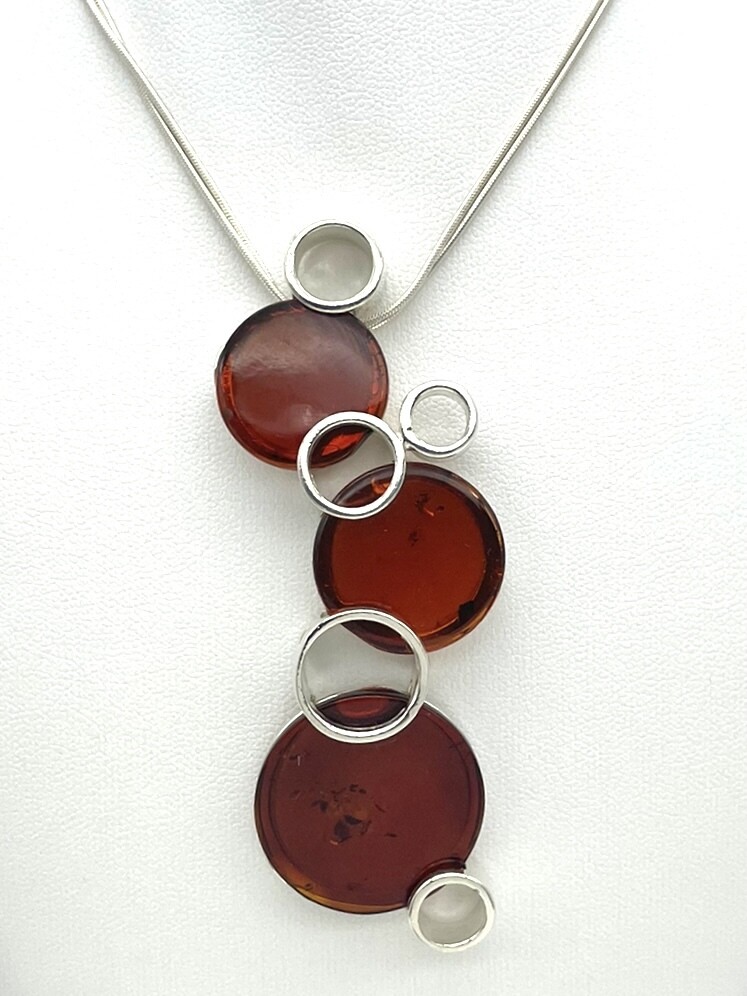 Silver and Amber Pendant