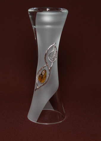 Glass vase and candle holder