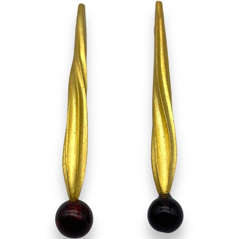 Gold plated Sterling Silver and Amber Earrings